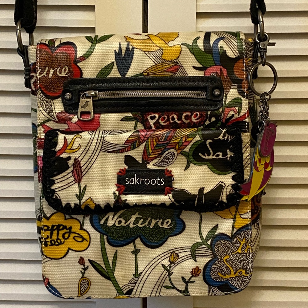 SAKROOTS CROSSBODY BAG with SAKROOTS BIRD CHARM